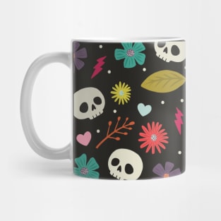 Colorful Skulls and Flowers Mug